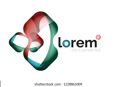Geometric abstract business icon template, smooth shape, vector