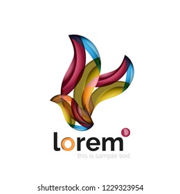 Geometric abstract business icon template, smooth shape, vector