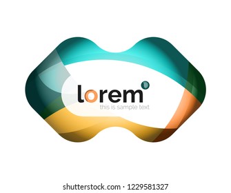 Geometric abstract business icon template, smooth shape, vector