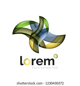 Geometric abstract business icon template, smooth shape, vector