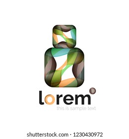 Geometric abstract business icon template, smooth shape, vector