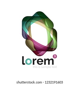 Geometric abstract business icon template, smooth shape, vector