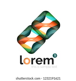 Geometric abstract business icon template, smooth shape, vector