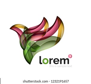 Geometric abstract business icon template, smooth shape, vector