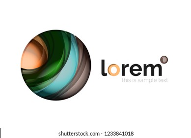 Geometric abstract business icon template, smooth shape, vector