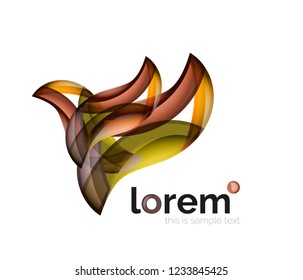 Geometric abstract business icon template, smooth shape, vector