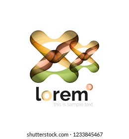Geometric abstract business icon template, smooth shape, vector