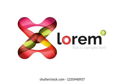 Geometric abstract business icon template, smooth shape, vector