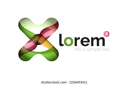 Geometric abstract business icon template, smooth shape, vector