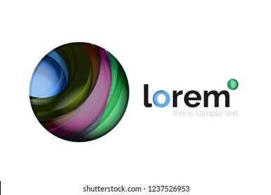 Geometric abstract business icon template, smooth shape, vector