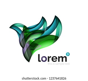 Geometric abstract business icon template, smooth shape, vector