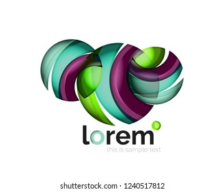 Geometric abstract business icon template, smooth shape, vector