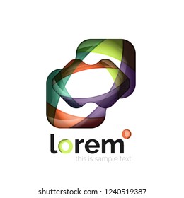 Geometric abstract business icon template, smooth shape, vector