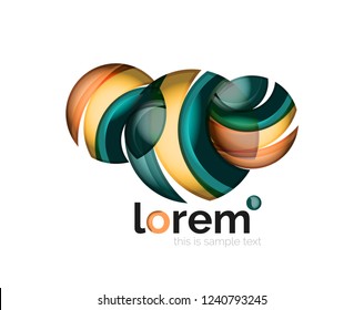 Geometric abstract business icon template, smooth shape, vector