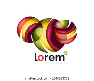Geometric abstract business icon template, smooth shape, vector