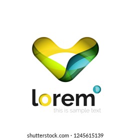 Geometric abstract business icon template, smooth shape, vector