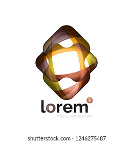 Geometric abstract business icon template, smooth shape, vector