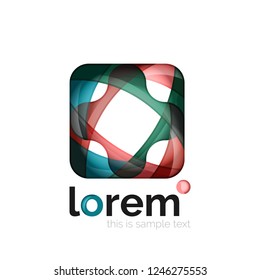 Geometric abstract business icon template, smooth shape, vector