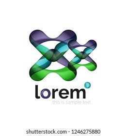 Geometric abstract business icon template, smooth shape, vector