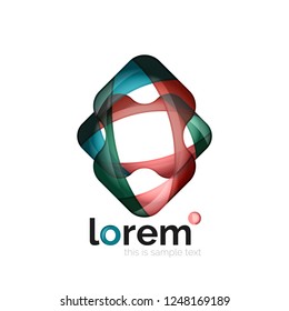 Geometric abstract business icon template, smooth shape, vector