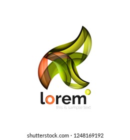Geometric abstract business icon template, smooth shape, vector