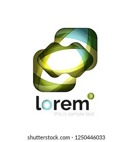 Geometric abstract business icon template, smooth shape, vector