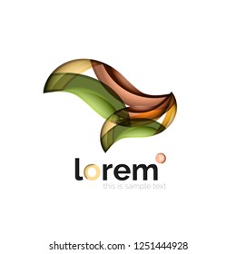 Geometric abstract business icon template, smooth shape, vector
