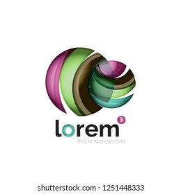 Geometric abstract business icon template, smooth shape, vector