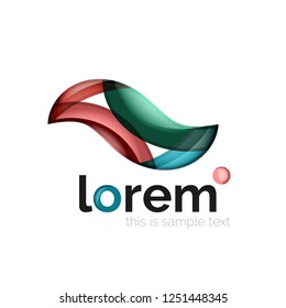 Geometric abstract business icon template, smooth shape, vector