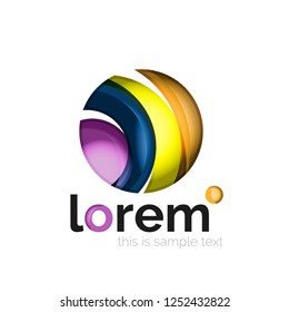 Geometric abstract business icon template, smooth shape, vector