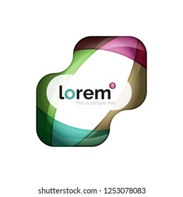 Modelo de ícone empresarial abstrato geométrico, forma suave, vetor