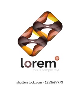 Geometric abstract business icon template, smooth shape, vector
