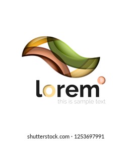 Geometric abstract business icon template, smooth shape, vector