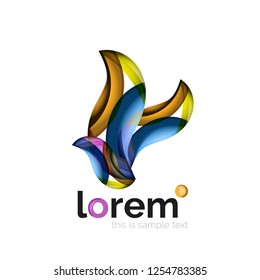 Geometric abstract business icon template, smooth shape, vector