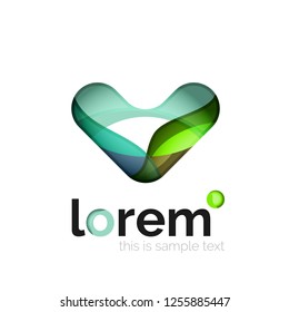 Geometric abstract business icon template, smooth shape, vector