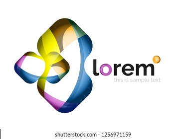 Geometric abstract business icon template, smooth shape, vector