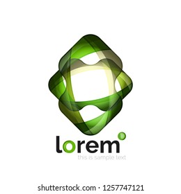 Geometric abstract business icon template, smooth shape, vector