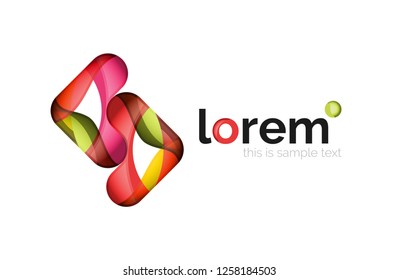 Geometric abstract business icon template, smooth shape, vector