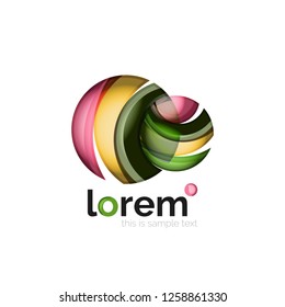 Geometric abstract business icon template, smooth shape, vector