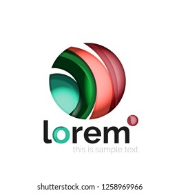 Geometric abstract business icon template, smooth shape, vector