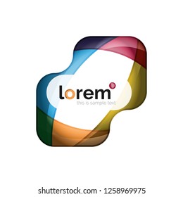 Geometric abstract business icon template, smooth shape, vector