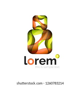 Geometric abstract business icon template, smooth shape, vector