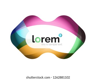 Geometric abstract business icon template, smooth shape, vector