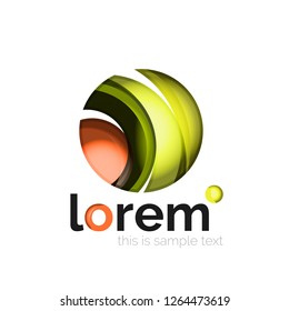 Geometric abstract business icon template, smooth shape, vector