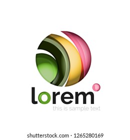 Geometric abstract business icon template, smooth shape, vector