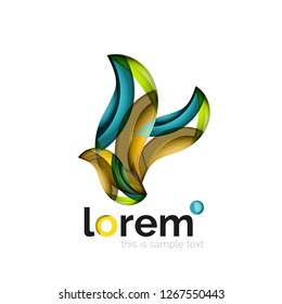 Geometric abstract business icon template, smooth shape, vector