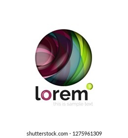 Geometric abstract business icon template, smooth shape, vector