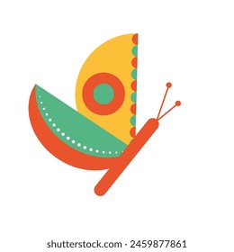 Icono de mariposa abstracto geométrico Ilustración vectorial