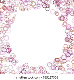 Geometric abstract chaotic circle background - vector graphic design from colorful rings with blank space in the middle