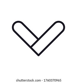 geometric and abstract check mark line style icon design, shape and figure theme Vector illustration